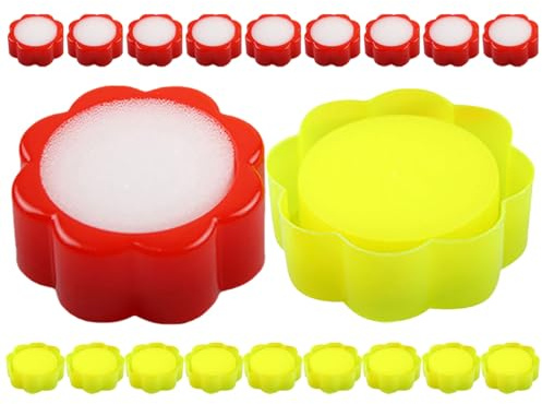 Cabilock Set da 24 Spugne per Inumidire le Dita Tazza Bagnante Antiscivolo, Umidificatore per Dita per Conteggio Contanti e Gestione Documenti in Ufficio, per Cassieri e Impiegati