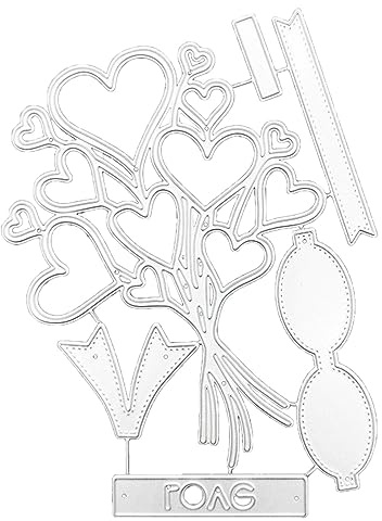 Vdaxvme Metall Stanzformen mit Herz Schleife, Scrapbooking, Schablone, Kartenprägung, Fotoalbum, Vorlage, Form, Dekoration, Metall Stanzformen für die Kartenherstellung