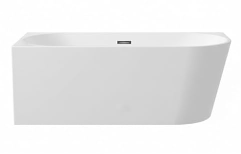 Balneo Baignoire îlot gauche 280 L - Design d’angle minimaliste avec bonde Click-Clack chromée - Baignoire d’angle îlot 160 x 80 cm, acrylique 3,5 mm pour meilleure rétention de chaleur - cadre acier
