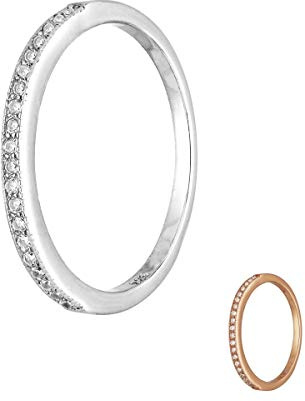 Treuheld® | 925 Sterling Silber Ring mit Kristallen | Schmal