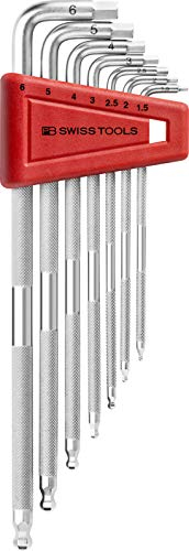 PB Swiss Tools Safety Winkelschraubendreher Set PB 3212.LH-6 | 100% Swiss Made | 7-teiliges, extra langes Innensechskant Set 1,5/2/2,5/3/4/5/6 mm, gekordelt