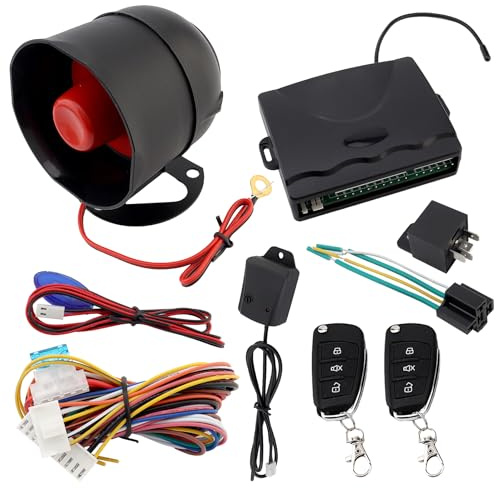 ePathChina Universal 12V Auto Car Alarm Keyless Entry System with Remote Control Siren Sensor