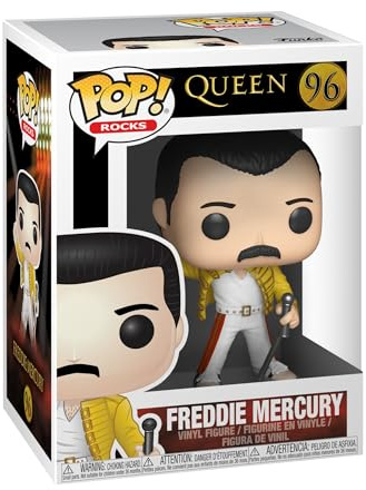 Funko POP! Rocks: Queen-Freddie Mercury Wembley 1986 - Samlarobjekt Vinylfigur - Presentidé - Officiell Merchandise - Leksaker för Barn & Vuxna - Musikfans - Modellfigur för samlare och utställning