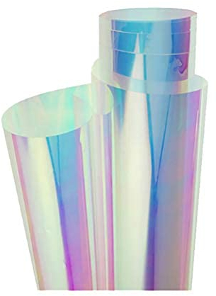 Toyandona Geschenkpapier, Regenbogen-Muster, schillernd, Folie, Zellophan, für Hochzeit, Blumenstrauß, Geschenk, Süßigkeitenpaket