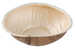 Pro DP 200 Bio Palmblatt Schalen Bio Einweg Suppenschüsseln Terrinen Snack Dessert Salat Schalen 320ml Ø135mm 40mm hoch kompostierbar