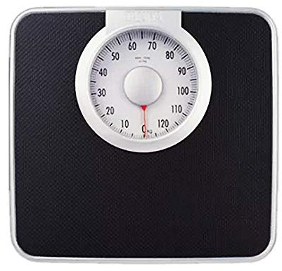 YZJJ mechanische Personenwaage, Personenwaage analog, im Retro-Design - analoge Waage, bis max. 120 kg(Mechanische Waage im klassischen Doktorwaagen-Design, Metall-Korpus, rutschfeste Wiegefläche)