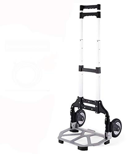 Folding Carrello portapacchi, 75 kg (165 lbs) Portable Heavy-Duty bagagli in alluminio Trolley Carrello con maniglia telescopica e 2 Ruote for Viaggi, Shopping o industriale shopping ( Color : A )