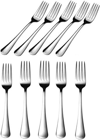 MIZORLIE 10-Piece Dinner Forks Set,Food-Grade Stainless - 7 Inches Table Forks,Flatware Forks,Dessert Forks,Salad Forks