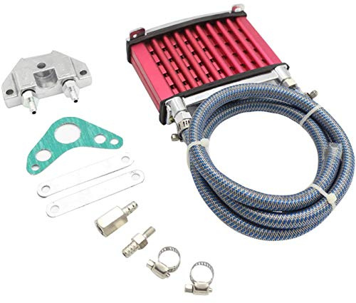 Namvo Universal Motorcycle Engine Oil Cooler Cooling Radiator For 50cc 70cc 90cc 110cc 125cc Dirt Pit Bike ATV Red