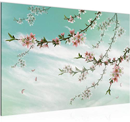 Runa Art Tableau mural Fleurs Sakura Moderne Tableau Decoracion Murale - Motifs Japonais Cerisier Salle 020015b