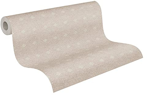 A.S. Création Mustertapete Cuba Tapete in Geflecht Optik Vliestapete beige rot leicht glänzend matt fein strukturiert 380292 38029-2, 10.05 m x 0.53 m