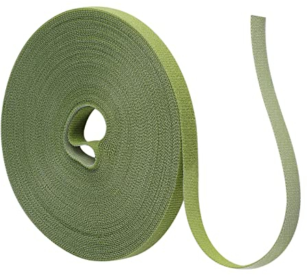15m Pflanzenbinder Klett, 10mm Kabelbinder Wiederverschließbar Plant ties Pflanzen Klettband für Pflanzen Grün