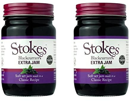 Stokes – Confettura extra di ribes nero, 340 g, confezione da 2