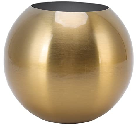 Buachois Vaso per Fiori Rotondo in Acciaio Inossidabile Portafiori Espositore per Brocca Vaso Decor per La Decorazione del Soggiorno Dell'Home Office di Nozze(d'oro)