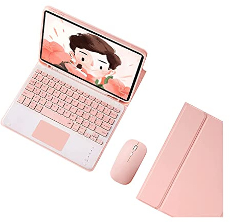 Clavier avec Touchpad pour iPad Mini 6 (8,3), Coque Clavier Bluetooth Détachable avec Porte-Crayon et sans Fil Souris, Clavier QWERTY Pavé Tactile pour iPad Mini 6ème génération 2021, Rose