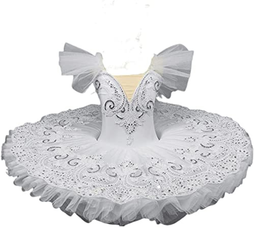 OTMYIGO Professionelles Ballett-Tutu für Mädchen, weißes Schwanensee-Wettbewerbskleid und Damen-Party-Tanzkostüme, Ballett-Tutu-Rock, Skaten, Tanzkleidung, Ballerina-Outfit,D,XXL