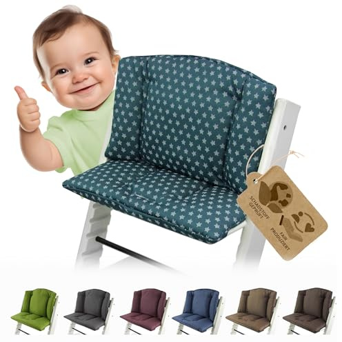 Ersatzbezug Sitzkissen kompatibel mit Stokke Tripp Trapp (Sterne türkis) | Bezug Kissen-Set Sitzverkleinerer, Mod. 1