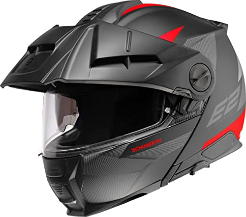 Schuberth E2 Defender Klapphelm, schwarz matt/rot, 3XL (65)