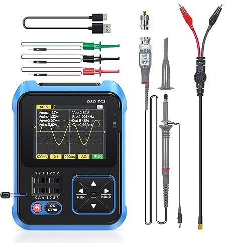 Oscilloscope numérique 3 en 1 DSO-TC3, Portable testeur de Transistor, Multimètre de Détection de Tension de diode Multifonction LCR PWM Externe