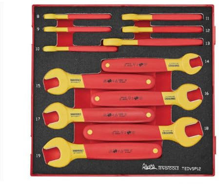 Teng Tools TEDVSP12 Insulated Spanner Set FOAM2 12 Pieces