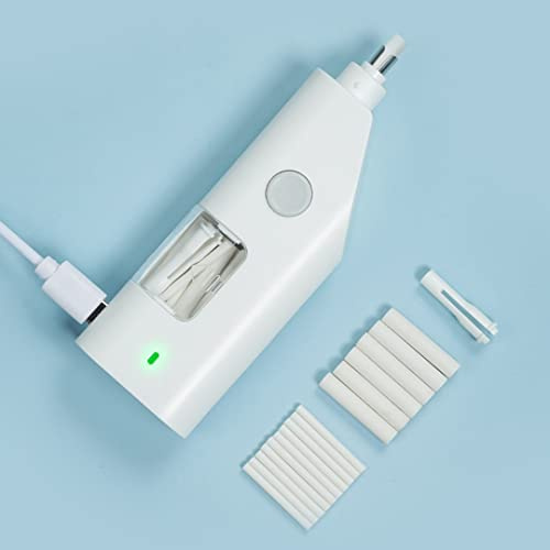 Elektrisches Radiergummi-Kit für Künstler, wiederaufladbares kreatives Detailer-Werkzeug mit 14 Nachfüllungen, elektrischer Radiergummi für Bleistiftskizzieren/Zeichnen/Zeichnen (Weiß)