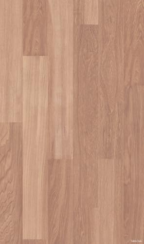 DobleUve Estudio Vinyl Teppich Holzoptik | Beige | 80x200 cm | Waschbarer Rutschfester Küchenläufer | Kinder | Wohnzimmer | Vinylboden PVC