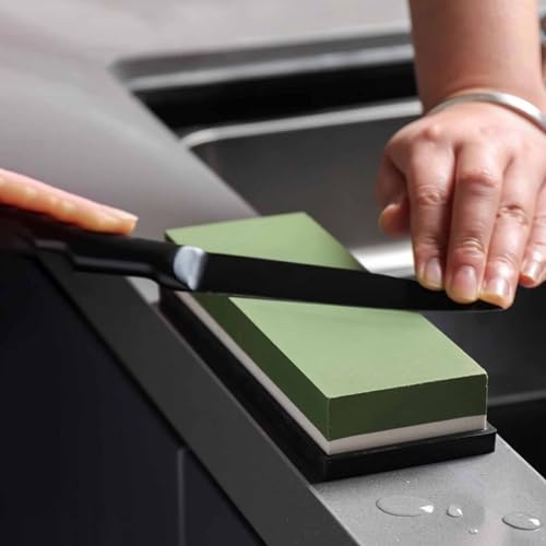 CHZDPP Knife & Scissor Sharpeners with Non-slip Rubber Mat, Small Home Sharpening Stone for Cutting Fruit Boning Slicing Knife, Multifunctional Cleaver Sharpener (Size : 400/1000)