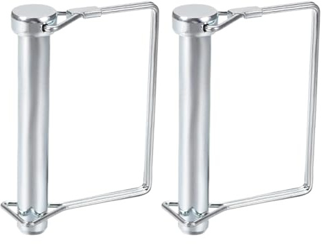 DTGN 2er Pack Wellenverriegelungsstift 10mm x 100mm DxL Silberton | Karbonstahl, Gut für landwirtschaftliche Anhänger Rasen, Vierkant-Anhängerkupplungsstift