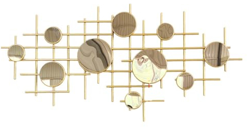 REIFOR Wanddeko Wand Deko Eisen-Wanddekoration, Runde Edelstahl-Wandkunst, Moderne Wandskulptur Für Wohnzimmer, Schlafzimmer, Esszimmer Wanddeko Wohnzimmer