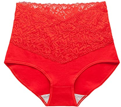 Miederpants Shapewear Leicht Unterhosen Leichte Shapebody Miederhose Sommer Bauchweg Atmungsaktiv Stark Formend Mieder Shape Baumwolle Rot,M Damen