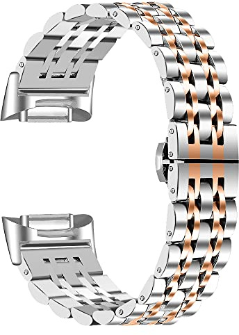 Gimuk Armbänder kompatibel mit Fitbit Charge 6, Armband für Damen und Herren, Metall, Edelstahl, Ersatz-Uhrenarmband, Business-Armband für Fitbit Charge 6/Charge 5
