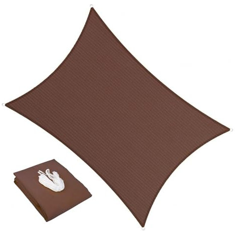 Sonnensegel Atmungsaktiv,UV-Beständig Markisenstoff Einfache Installation Mit Hardware-Kit Beschattung Für Terrassenüberdachung (Wir Fertigen Maßgeschneiderte Größen),Brown2-2mx4m