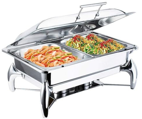 Food Warmer Food Warmer Buffet Server, Chafing Dish, Buffet Server And Warming Tray, Hot Plates For Keeping Food Warmfull Size With 1/3Rd Inserts(Size:Full Size With 1/2 Inserts)