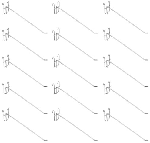 sourcing map 25 ganci per pannello forato da 25 cm, staffa da parete in metallo per pannelli per supermercati, boutique, negozi di accessori e grandi magazzini (argento)