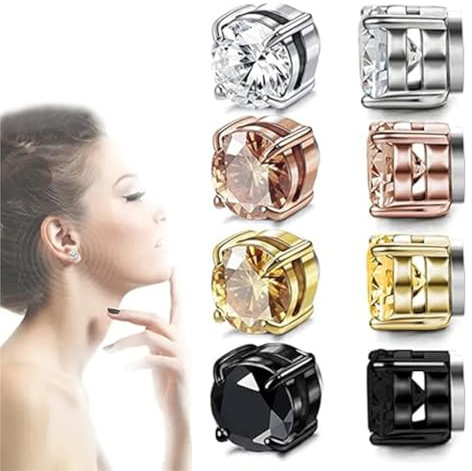 4 Paires Boucle Aimantée Homme Boucles d'Oreilles Magnétiques Fausse Boucle d'Oreille Homme Boucle Aimantée Homme Boucles d'Oreilles Magnétiques Boucle Aimantée Homme,boucle d'oreille homme aimant