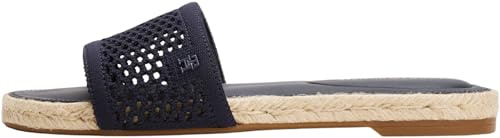 Tommy Hilfiger dam stickat nät Espadrille platt sandal Fw0fw08744, Blå rymd blå, 38 EU