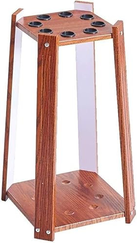 IUBGFTO Billard-Queue-Ständer, Billard-Queue-Ständer, bodenstehender Queue-Ständer aus Holz, für 8 Queues, leicht zu bewegen und zu positionieren, Billard-Zubehör (Stil 2, 30 x 30 x 62 cm)