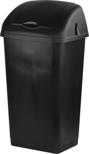 LAVV HOUSEWARES LTD Large 60L Litres Plastic Swing Bin Dust bin 39 x 33 x 74cm (Black)
