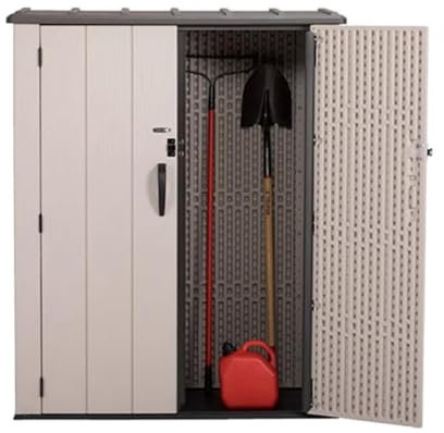 Capanno in resina per esterni, con porte bloccabili, per attrezzi da giardino, impermeabile, per cortile, patio, prato, capanno di stoccaggio esterno