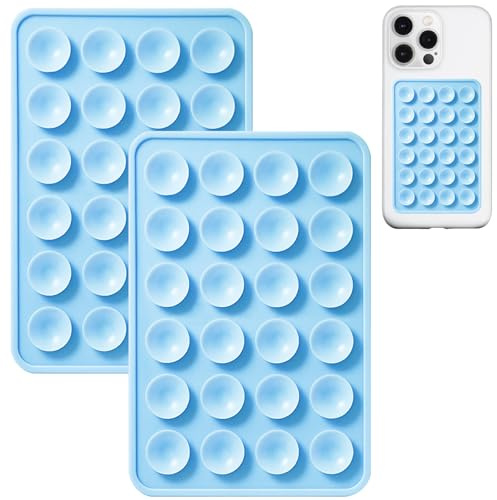 AZXYI Lot de 2 supports de téléphone en silicone avec ventouse, support adhésif en silicone pour téléphone avec ventouse, support antidérapant pour téléphone portable, support à prise ferme pour