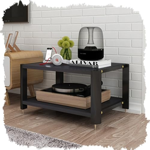 IMUNKT Nero Mobile Stereo Hi Fi Rack Audio AV Media Stand 2/3/4 Livelli Scaffale AV Mobile TV Mobile per Amplificatore Hi-Fi Mobile per Altoparlanti Dispositivi di Streaming(Black,2 Tier)