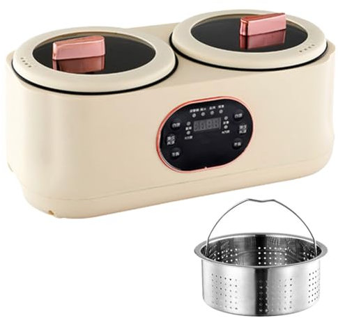 Pentola a cottura lenta automatica con touch screen intelligente, multifunzione, a doppio controllo, per 8 ore di conservazione del calore, ideale per campeggio e uso esterno