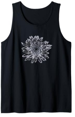 Fleur de dahlia noire et grise Débardeur