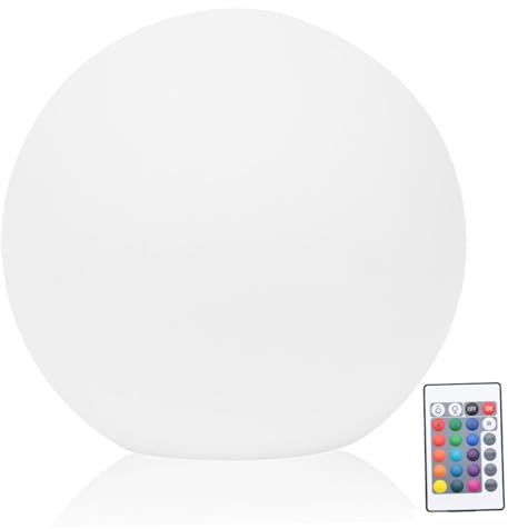 12 pollici dia..Luci a sfera solare esterna, lampada a globo ricaricabile con 16 modalità colori e telecomando, luce notturna resistente all'impatto impermeabile per prato, patio, stagno e gia