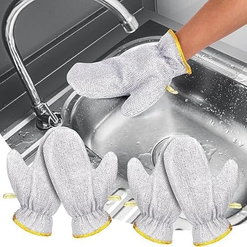 Mr. Gadget's Solutions Durable Dishwashing Scrubber Gloves – Steel Wire Gloves for Cookware & Utensils (2)