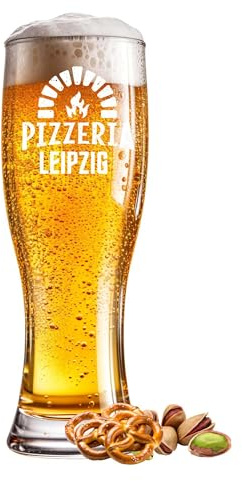 Verre à bière gravé Pizzeria 0,5 l avec année - Verre à bière individuel pour des occasions spéciales comme un anniversaire, un anniversaire de mariage, la fête des pères ou une célébration - Gravure