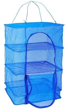 QAUUCP Rete Essiccazione Rete for pesci, pieghevole, essiccare al sole, alimenti, frutta, verdura, gamberi, carne, erbe aromatiche, appendino essiccatore solare(Three layers)