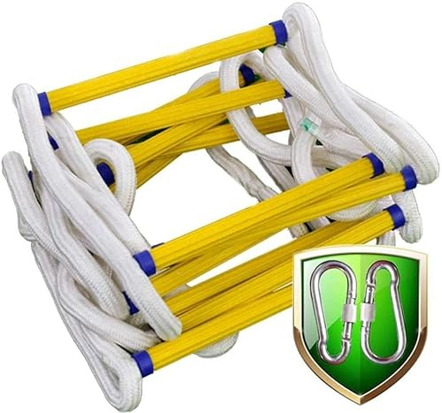 15M Emergency Rope Ladder for Adults - Non-Slip Resin, Fire Rescue & Fitness Training, High-Strength Climbing Escape Ladder, Safety Solution for Work & Rock Climbing.