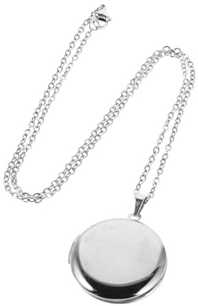 Warmhm Collana Medaglione in Acciaio Inossidabile 27mm Circolare Da 3 Pezzi Portafoto, Ciondolo Unisex Resistente All’ossidazione Per Matrimoni Anniversari e Ricordi