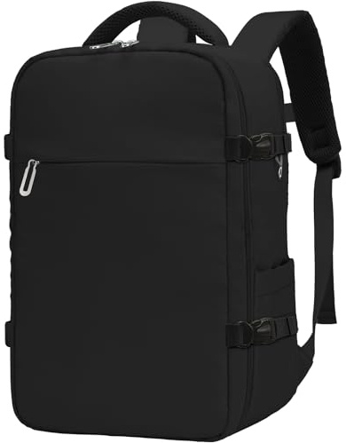ZHXX Handgepäck 55x40x20 cm Rucksack 44L mit Nassfach & Laptopfach,Schwarz | 44L Kabinenrucksack für Lufthansa,Ryanair & Condor (55x40x20 cm).Mit Nassfach,17,3 Laptopfach,180° Öffnung & Anti-Diebstahl.